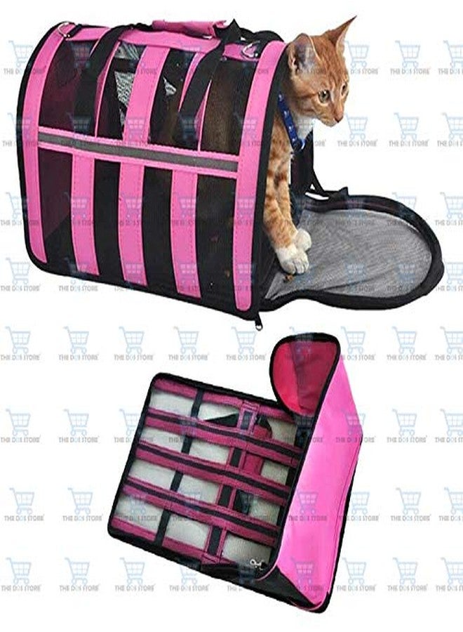 The DDS Store Puppy Cat Carrier Travel Bags Pet Dog Folding Breathable Mesh Tote Cage Crates (Brown) - Image 2